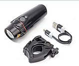 Велофара USB CREE T6 з вбудованим акумулятором 2200ма 350 лм велофара, фото 3