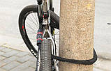 Велосипедний замок кодовий ланцюг 1 м. у тканинному чохлі трос велокод, фото 4