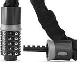 Велосипедний замок кодовий ланцюг 1 м. у тканинному чохлі трос велокод, фото 2