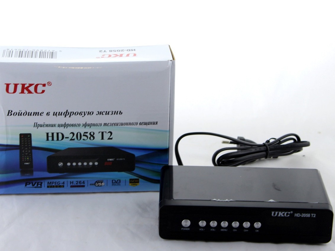 Цифровий Ефірний Тюнер DVB-T2 UKC HD-2058 з Підтримкою WI-FI Адаптера Металевий Корпус