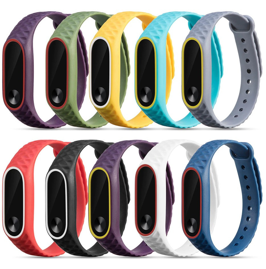 Браслет Xiaomi Mi band 2 Силіконовий Ремінець для Смарт Годин (рельєфний)