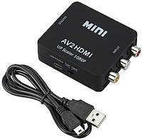 Конвертер из AV (3RCA) в HDMI Переходник Адаптер TV Преобразователь Аудио Видео