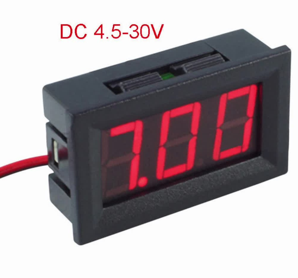 Цифровий Вольтметр DC 4.5-30V Тестер Автомобільний 2 дроти
