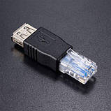Адаптер USB (мама) LAN RJ45 Ethernet Мережевий Конвертер Перехідник, фото 2