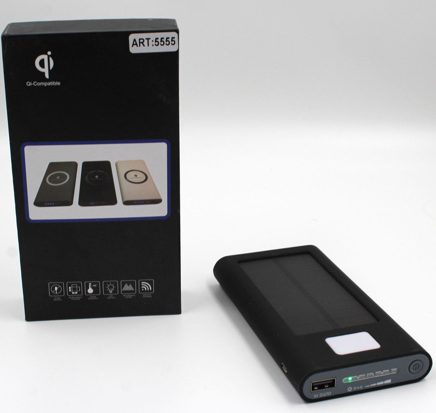Зовнішній акумулятор з бездротовою зарядкою QI Power Bank 20000 mAh