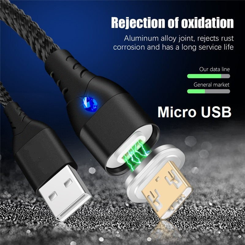 2 Метра Кабель iONCT 3A USB 3.0 Micro USB Магнітний Шнур для Швидкої Зарядки