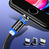 Магнітний Кабель Marjay iPhone 5 6 7 8 USB 2A Шнур з Підсвіткою Посилений Круглий, фото 5