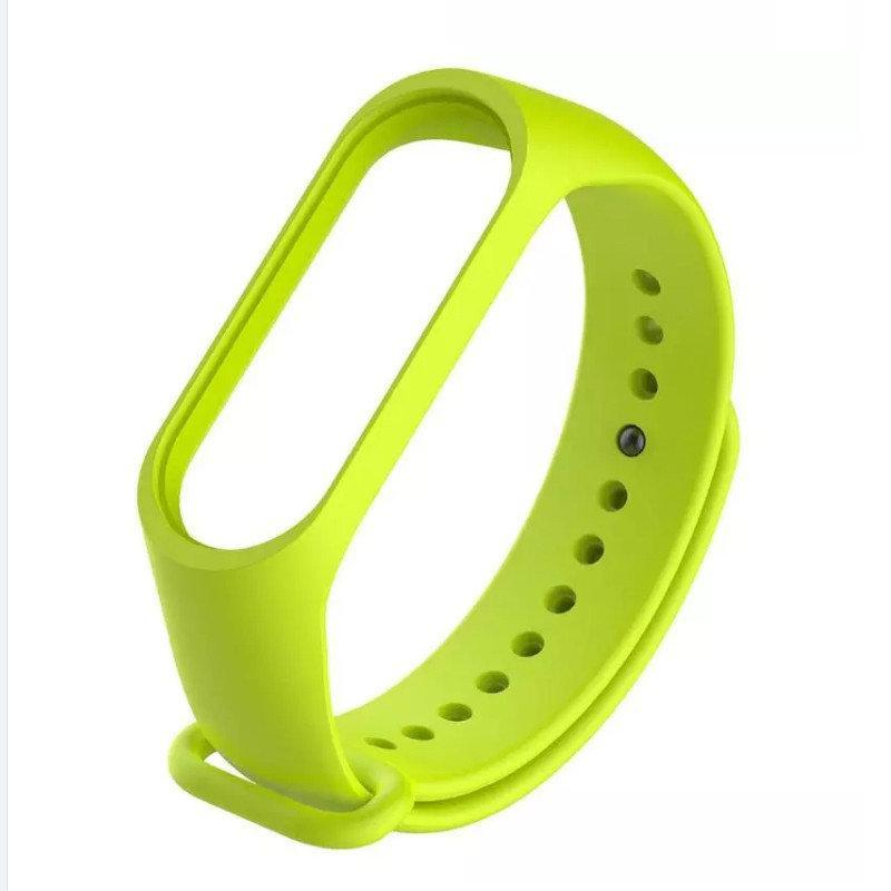 Силіконовий Браслет Xiaomi Mi band 3 4 M3 M4 Ремінець для Смарт-Гарсусів (Салатовий)