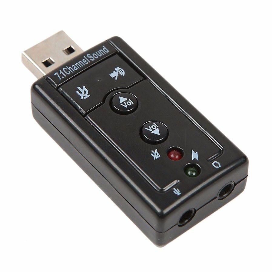 USB-звукова карта 7.1 3D звук регулятор гучності, фото 1