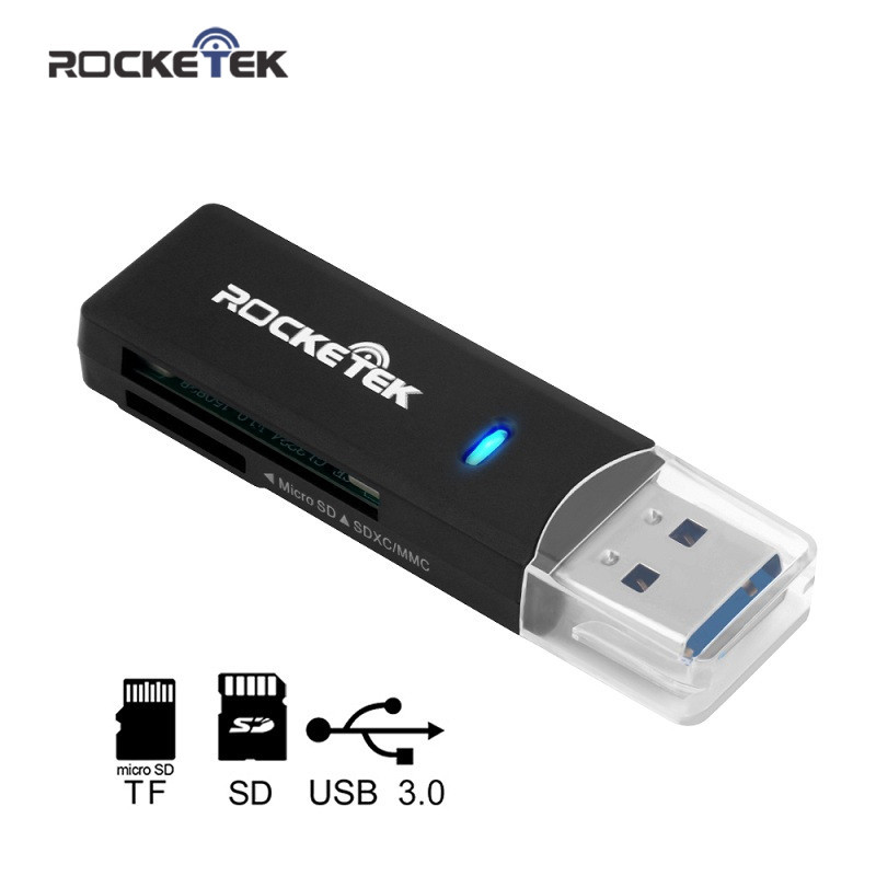 USB 3.0 SD SDHC MMC MicroSD TF кардридер Rocketek, фото 1