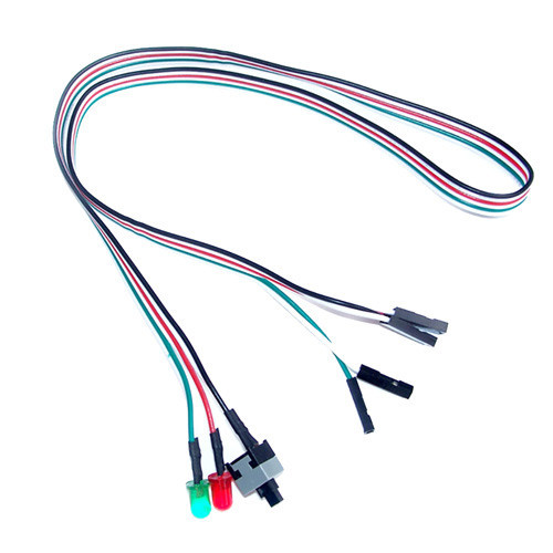 Кнопка вмикання живлення перезавантаження ПК Reset SW + індикатори 65 см, фото 1