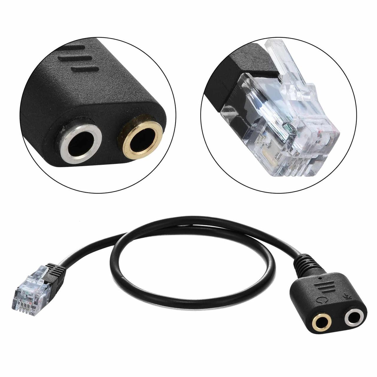 Адаптер перехідник RJ9 — 2х 3.5 мм Jack, гарнітура IP-телефон, фото 1