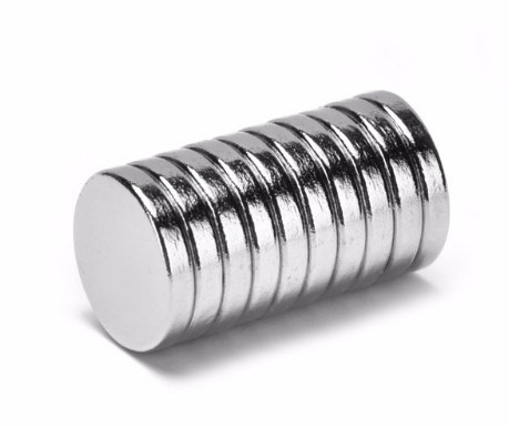 70шт. Магніт неодимовий. Диск 10x2 мм Зчеплення ≈ 1,5 кг, фото 1