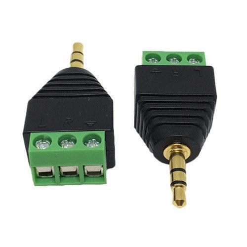Перехідник 3.5 мм TRS mini-jack джек тато — клемники 3pin, фото 1