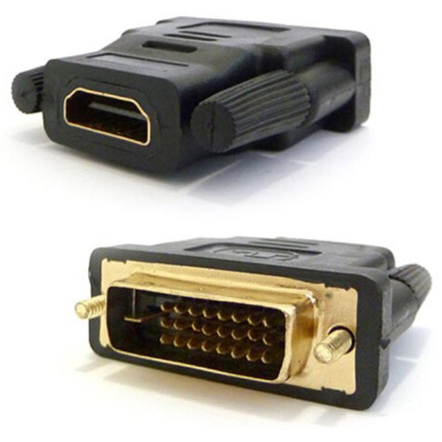 DVI 24+5 — HDMI адаптер перехідник, позолочений, фото 1