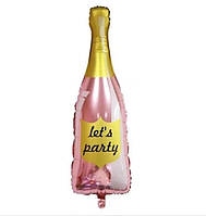 Фольгированный шар "Бутылка Lets party" 106х40 см (Китай) в упаковке