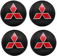 Наклейки на диски Mitsubishi 56mm (4 шт) - Black