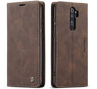 Чохол книжка з магнітом Xiaomi Redmi Note 8 Pro CaseMe Dark Brown