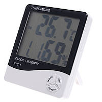 Гигрометр HTC-1 с функ. термометр / влагомер / часы / будильник / календарь