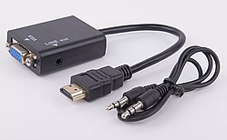 HDMI на VGA + звук, емулятор, адаптер до TV, Т2, Xbox і ps3, перехідник