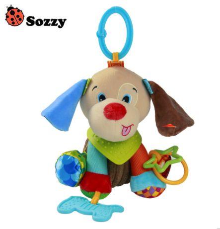 Іграшка Собака шуршалку Sozzy, шарудить, прорізувач для дітей 0-3г