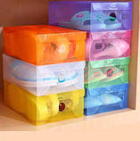 Коробки для взуття прозора зберігання взуттєві box органайзер пластик (3 шт.), фото 3