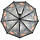 Жіноча складна парасоля напівавтомат з атласним куполом, декорованим принтом метелики, УНІВЕРСАЛЬНИЙ, сірий, 444-5, фото 3