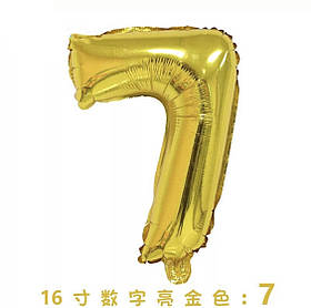 Фольгована цифра 7 (16') 35 см. золото