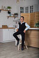 Жилет трикотажний для хлопчика з V-подібним вирізом SmileTime, темно-синій