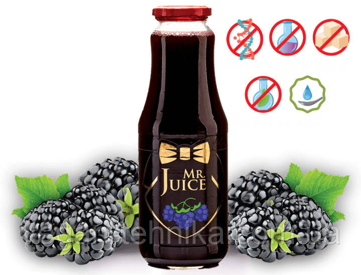 Ожиновий сік прямого віджиму Mr Juice з м'якоттю, БЕЗ ЦУКРУ 1л