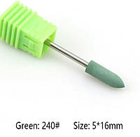 Насадка для фрезера силиконовая полировочная, пуля (зеленая)(без бокса для хранения)