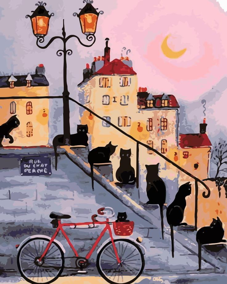 Художній творчий набір, картина за номерами Чорні коти, 40x50 см, «Art Story» (AS0142)