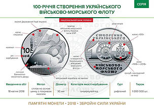 Банківський рол монет НБУ "100-річчя створення Українського військово-морського флоту", фото 5
