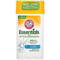 Arm & Hammer, Натуральний дезодорант Essentials, для чоловіків і жінок, чистий, 71 г