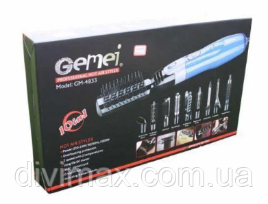 Фен щетка GEMEI GM-4833 10в1 - фото 5 - id-p1228280905