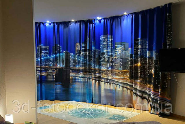 фото штори з містами в інтер'єрі