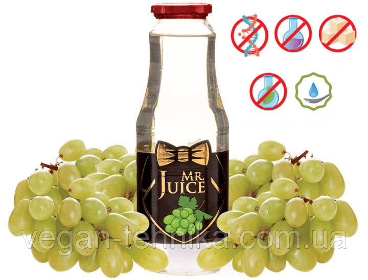 Упаковка соку білого винограду прямого віджиму Mr Juice, БЕЗ ЦУКРУ 6 X 1л