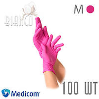 Рукавички Medicom Safe Touch нітрилові (100шт), Magenta Малиновий. Розмір: M (1103-TG-C)