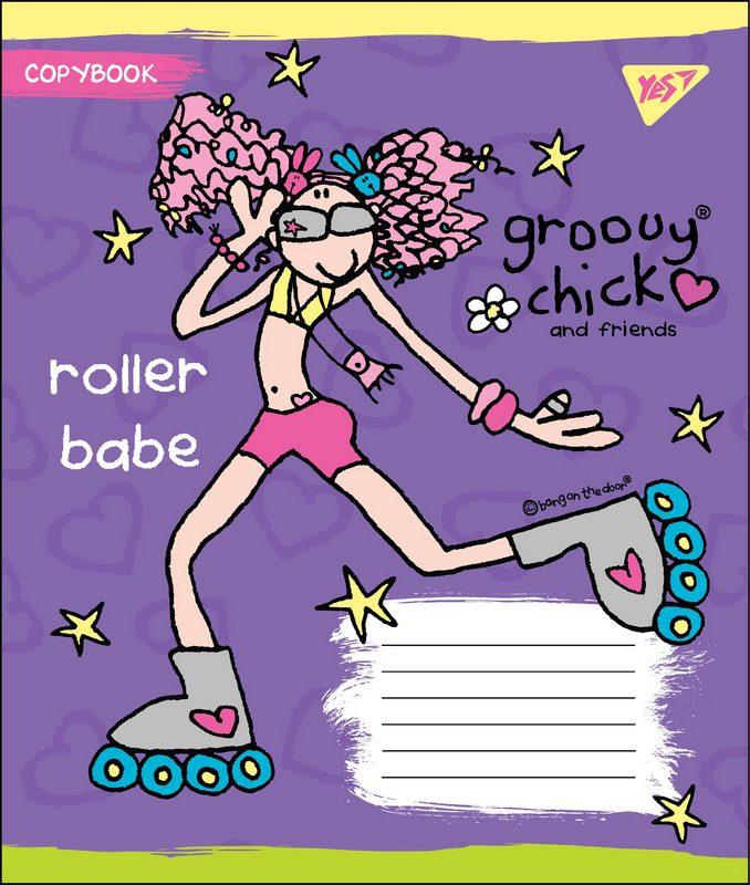 Зошит в лінію 12л YES GROOVY CHICK мікс 4 обкладинки (764501)