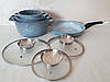 Кухонний набір посуду UNIQUE UN-5521 казани та сковорода (16 см, 20 см, 24 см, круглі, 24 см сковорода), фото 4