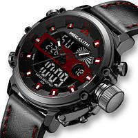 Чоловічі годинники Megalith 8051M Black-Dark Gray-Red