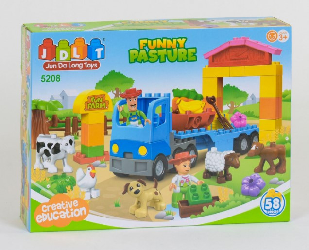 Конструктор JDLT 5208 "Ферма", 58 деталей