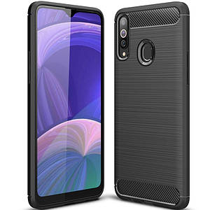Чохол для Samsung Galaxy A20s чохол бампер карбон на телефон самсунг а20с чорний pls