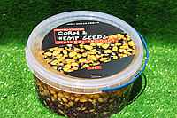Рыболовная прикормка Vulkan Corn + Hemp Seeds (кукуруза, конопля) 3л
