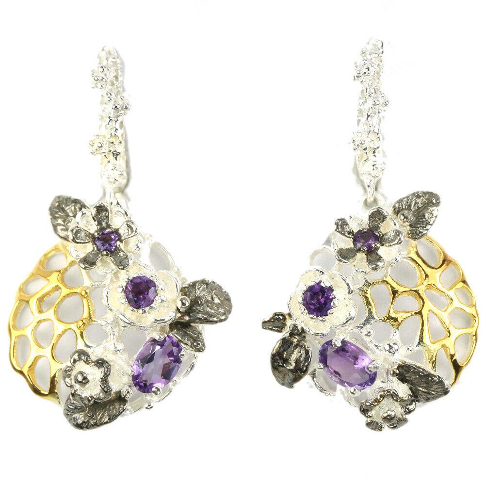 Срібні сережки з аметистами, 530СРА