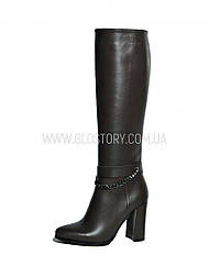 Жіночі зимові красиві акуратні чоботи в кольорі антрацит у 38 розмірі