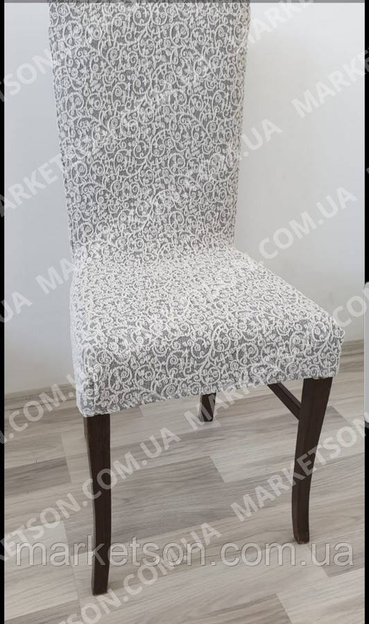 Чохли на стільці універсальні Без спідниці, оборки Жакардові 6 штук.Туреччина.