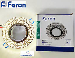 Декоративний вбудований світильник з LED-підсвіткою Feron CD832 прозорий (SMD2835 15led)