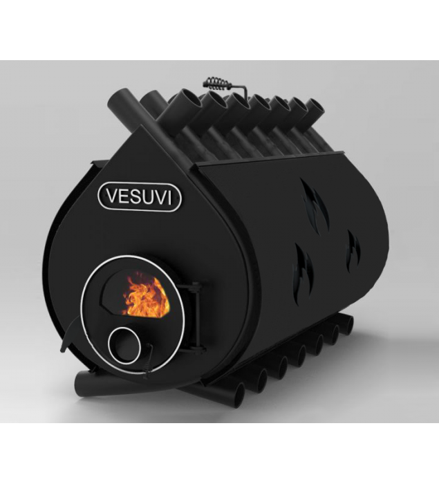 Піч опалювальна булер'ян «Vesuvi» classic «05»+скло та захисний кожух (перфорація), фото 1