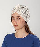 Тюрбан жіночий мереживний східний D.Hats молочного кольору